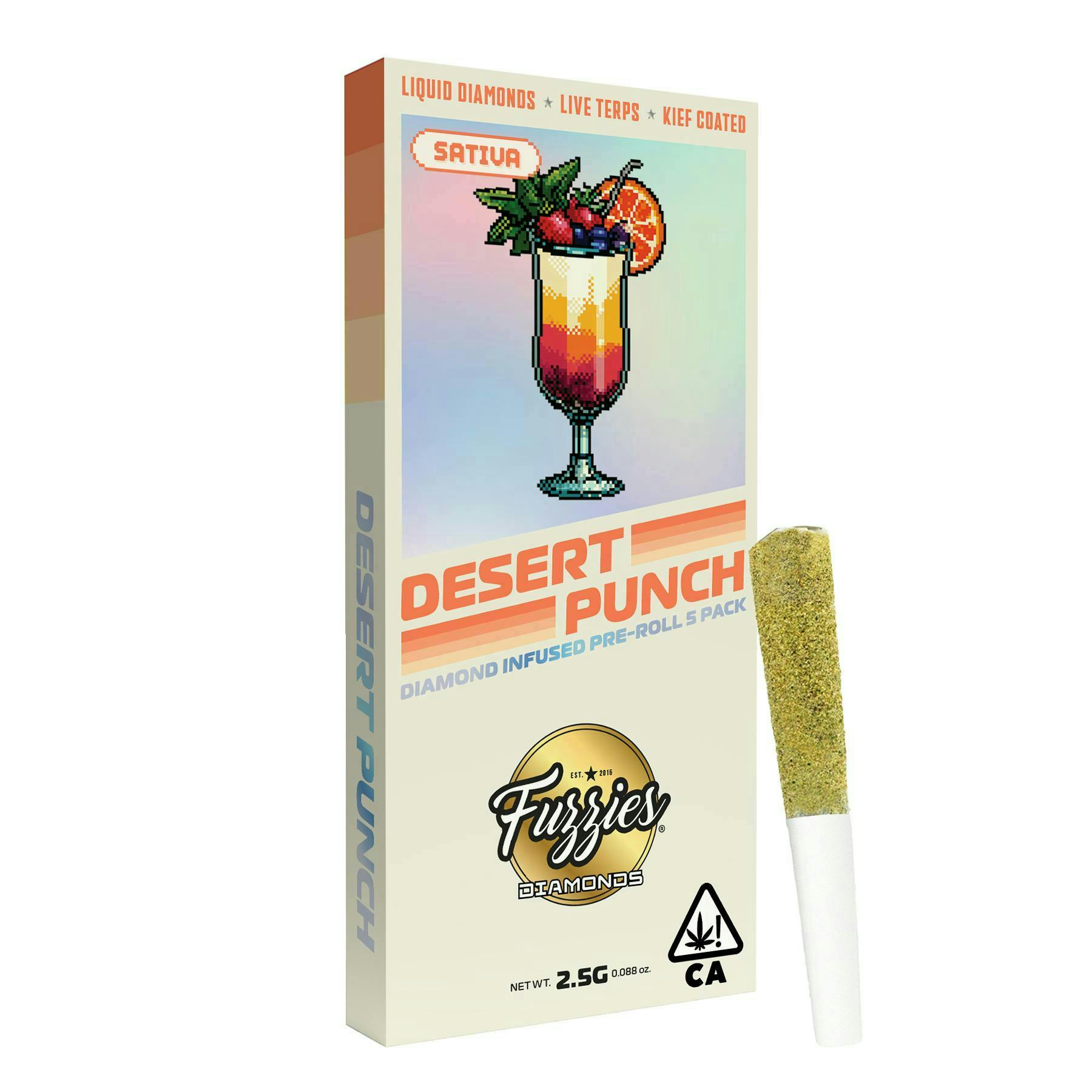 Fuzzies Desert Punch .5g Diamond Infused Preroll 5pk 40%