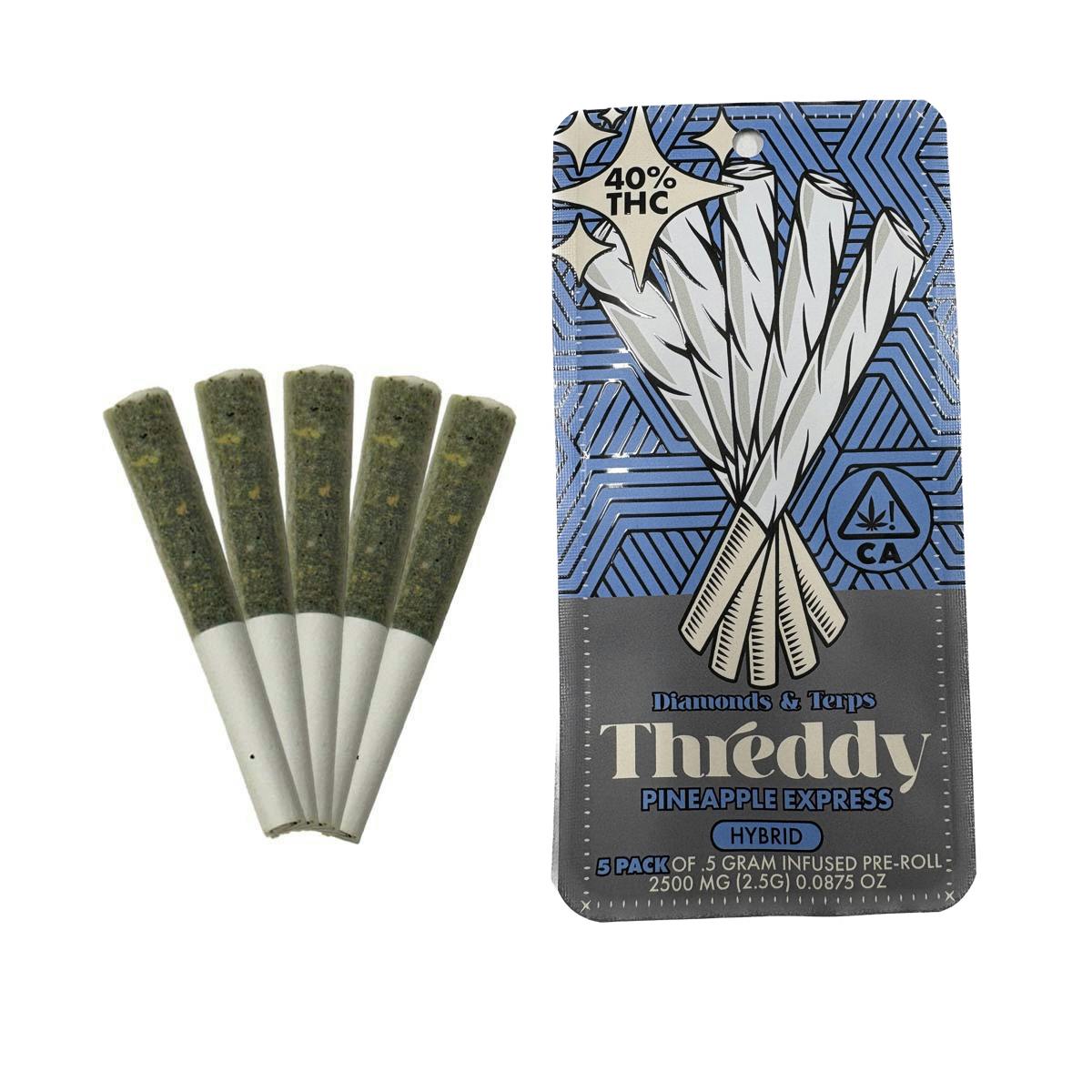 Threddy Pineapple Express .5g Infused Preroll 5pk 40%