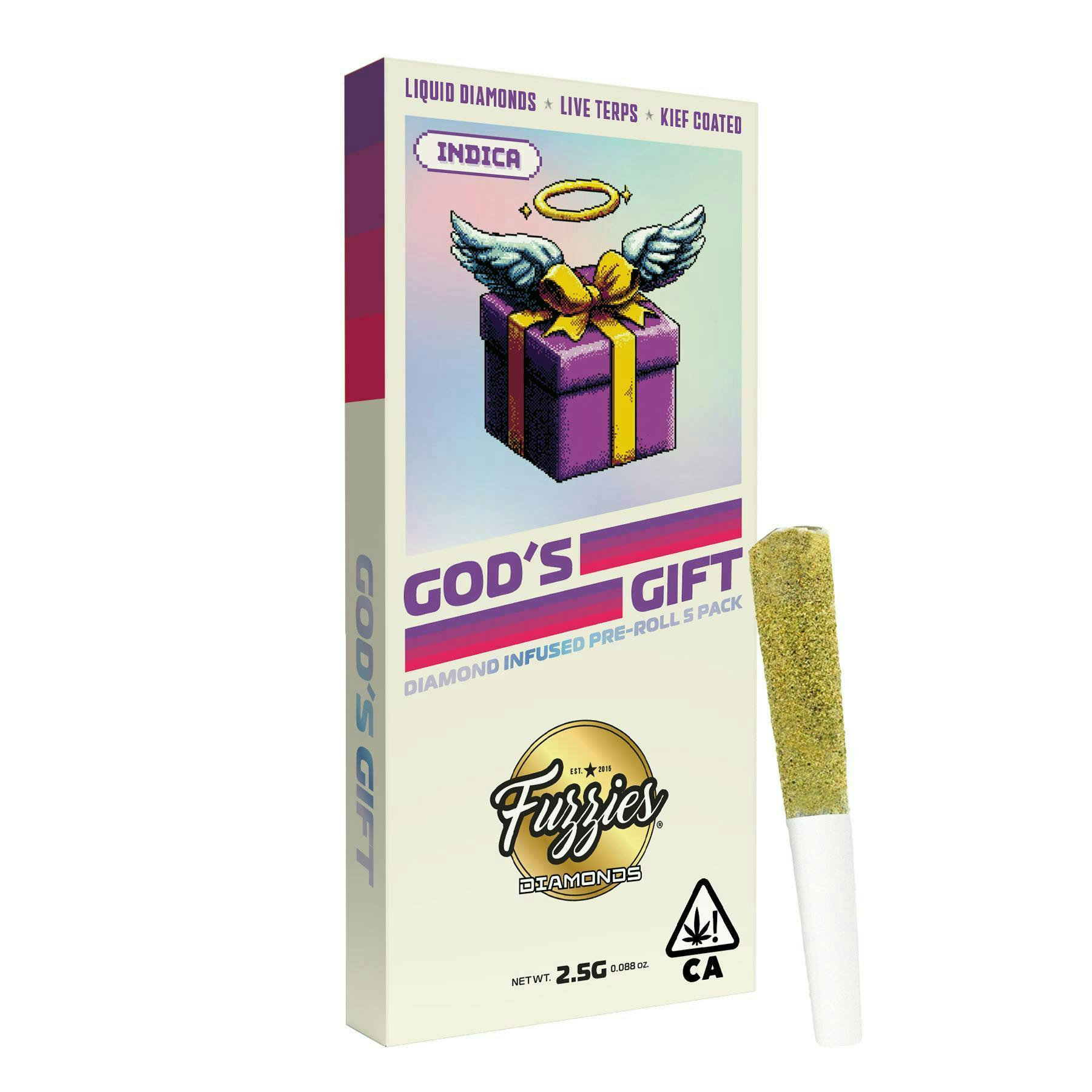 Fuzzies Gods Gift .5g Diamond Infused Preroll 5pk 36%