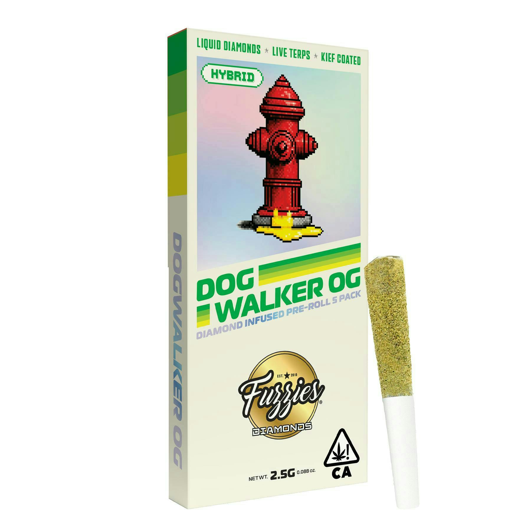 Fuzzies Dog Walker .5g Diamond Infused Preroll 5pk 38%